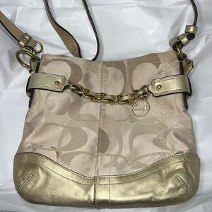 COACH Gold Monogram Shoulder Bag